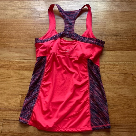 Kyodan Athletic Tank Top in Neon Pink Bright Pink and Blue Space Dye Pattern S - Picture 3 of 7